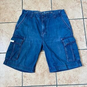 Nautica Blue Cargo Shorts Relaxed Fit